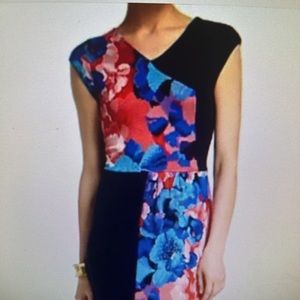 Anthropologie Leifsdottir Navy Floral Sweater Dress Size Small